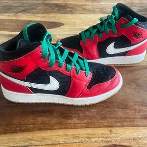 Jordan Red and Black High-Top Sneakers Classic Design